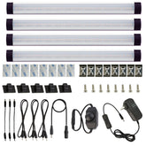 Verknüpfbare 12-V-LED-Lichtleiste unter dem Schrank mit Dimmer und Adapter (2700 K/6000 K, 4 Lichter)